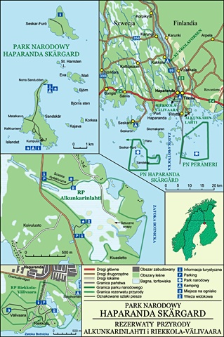 Mapa rezerwatu przyrody Alkunkarinlahti w Finlandii